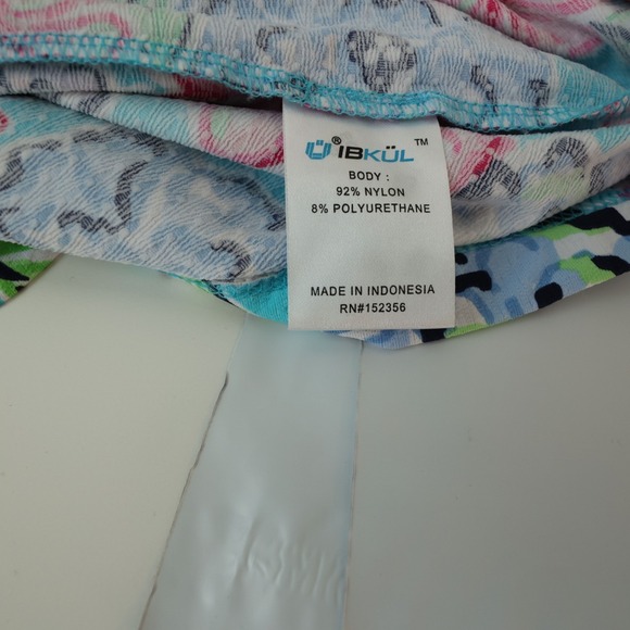 IBKUL Larisa Dress Size Large Turquoise Floral Drawstring Sleeveless Golf Tennis - Picture 6 of 11